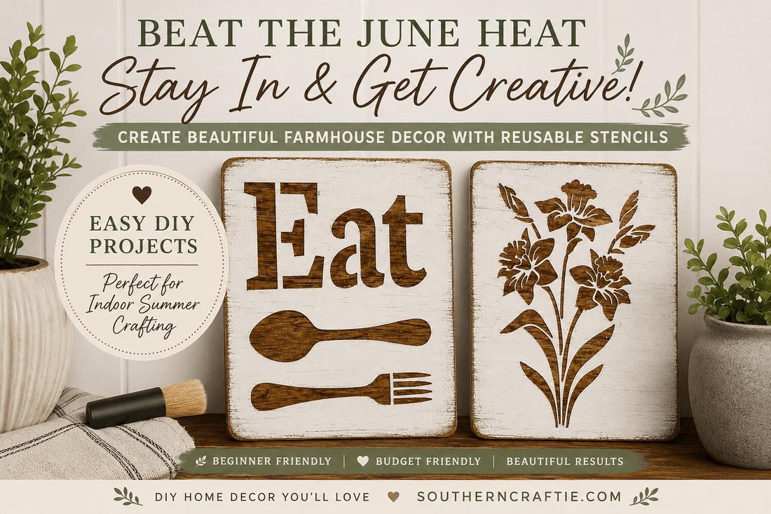Beat the June Heat with Farmhouse Stencil Painting | Easy Indoor DIY Ideas