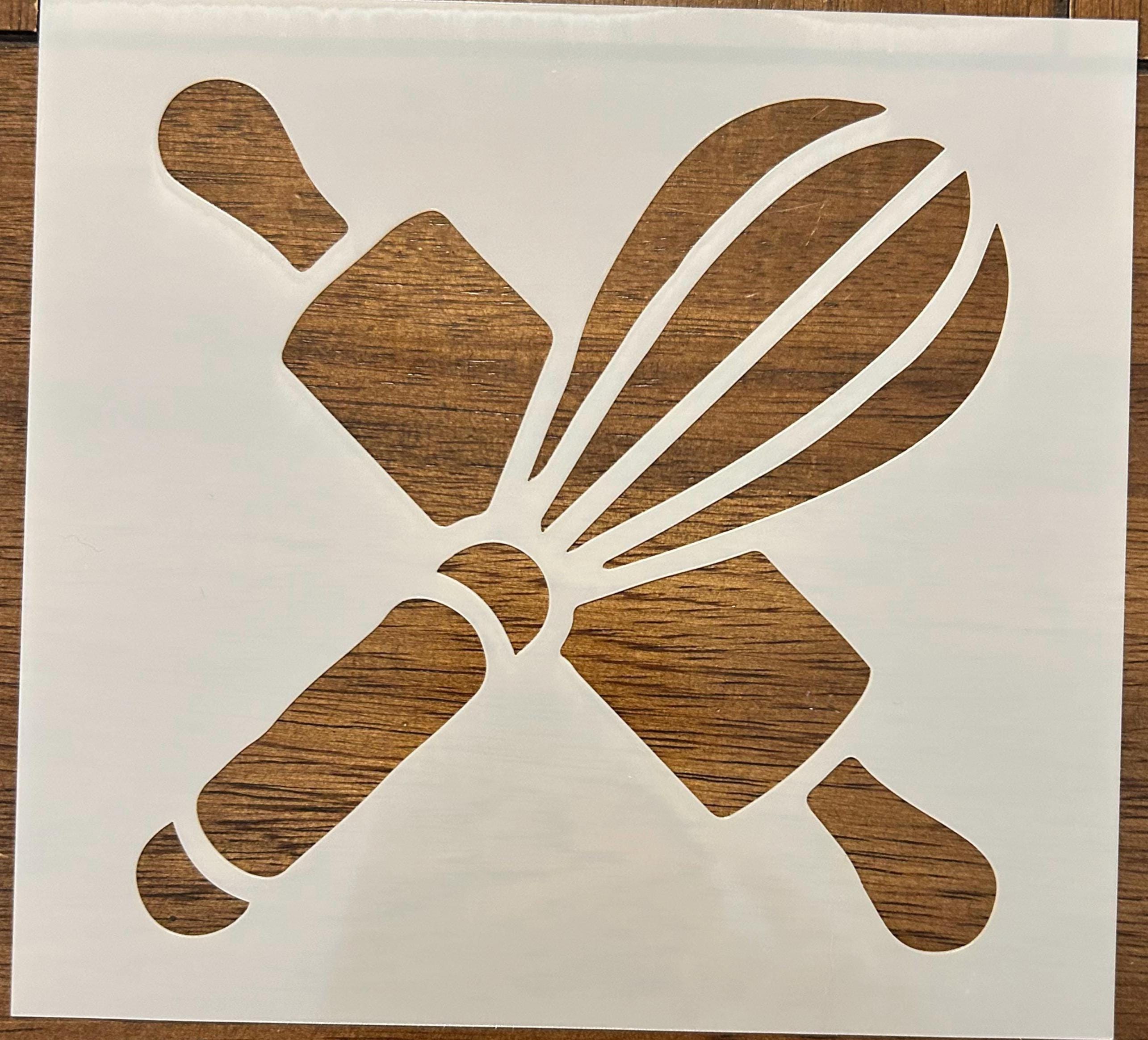 Whisk and roller stencil 