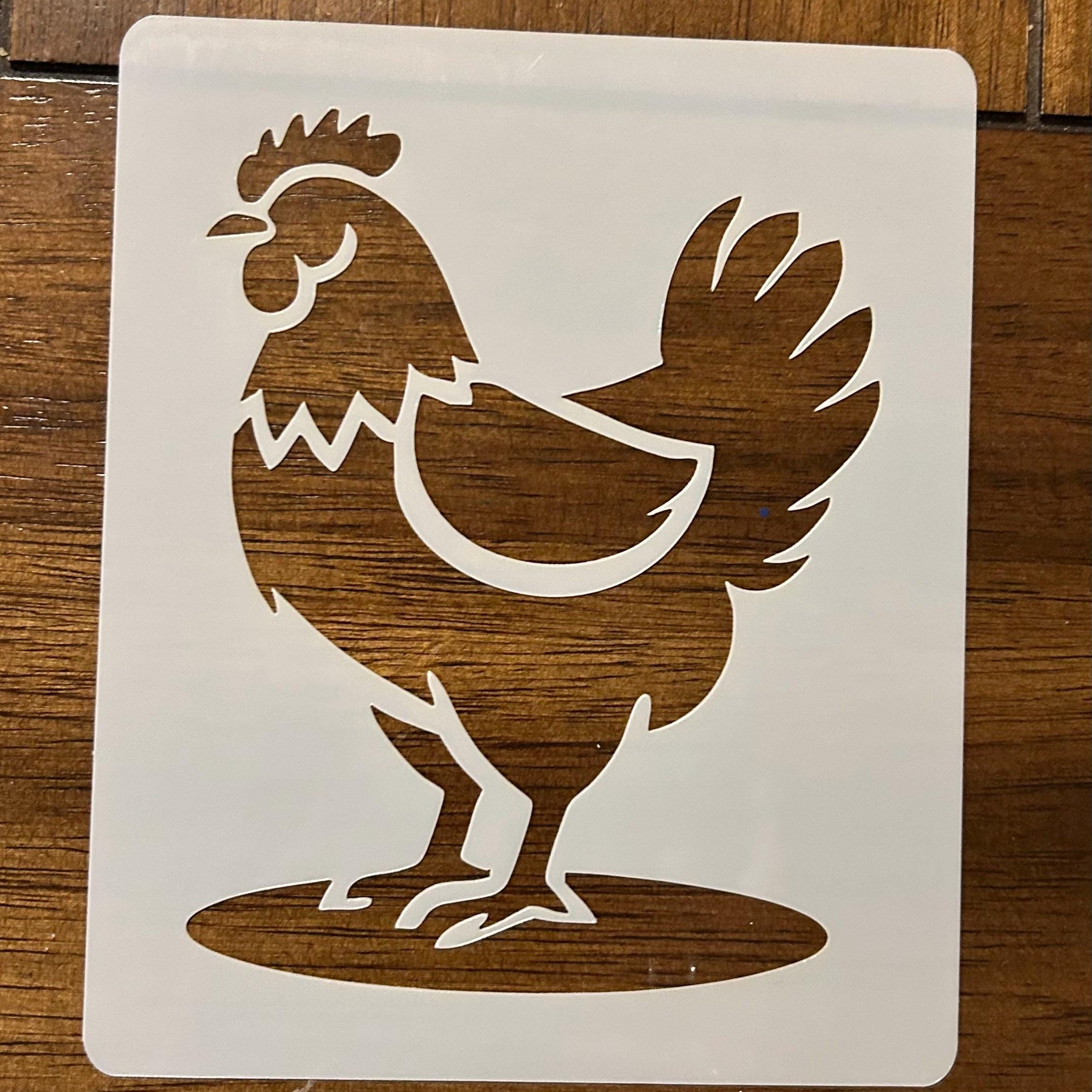 Hen Chicken Reusable Mylar Painting Stencil – 10 MIL