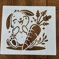 Bunny with carrot stencil