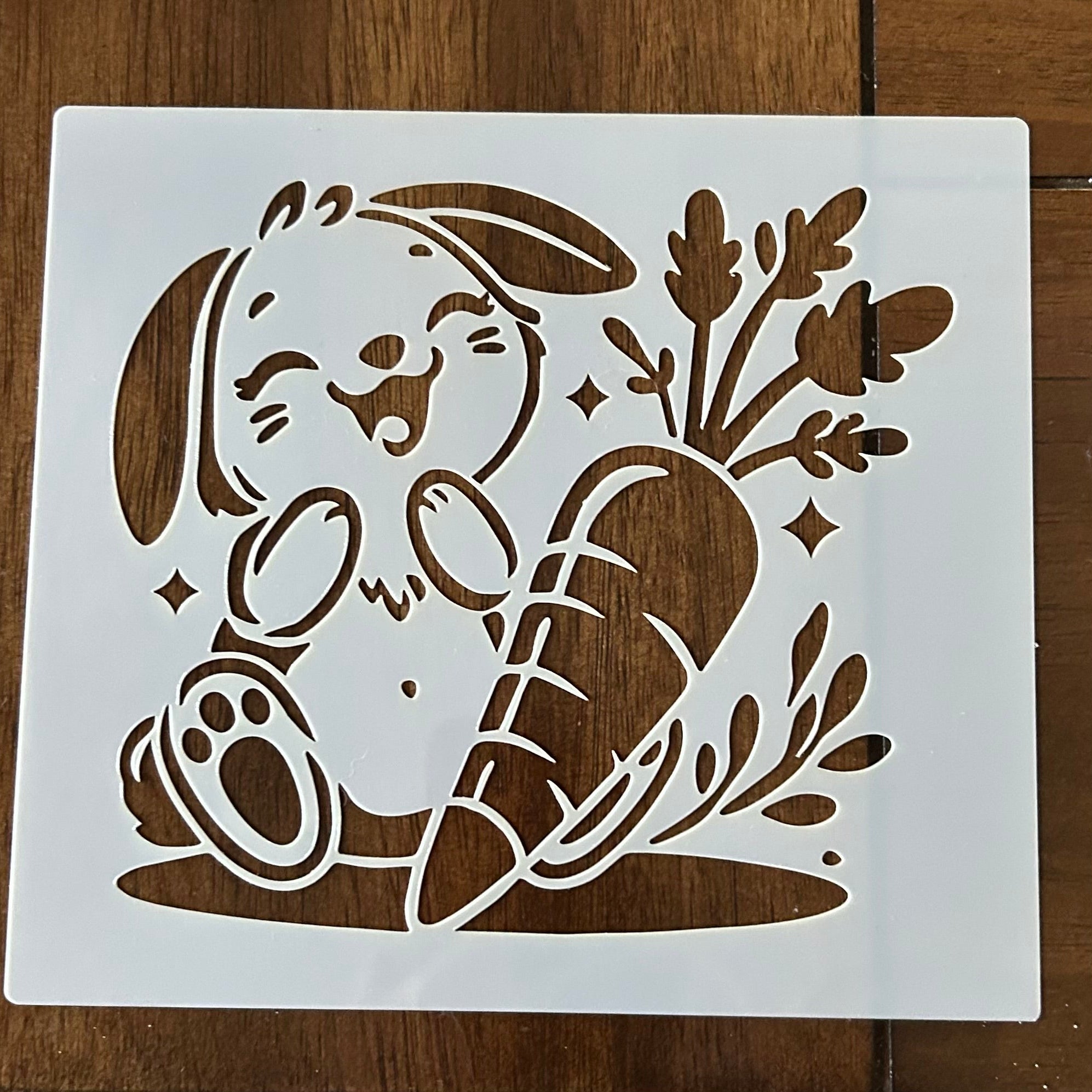 Bunny with carrot stencil