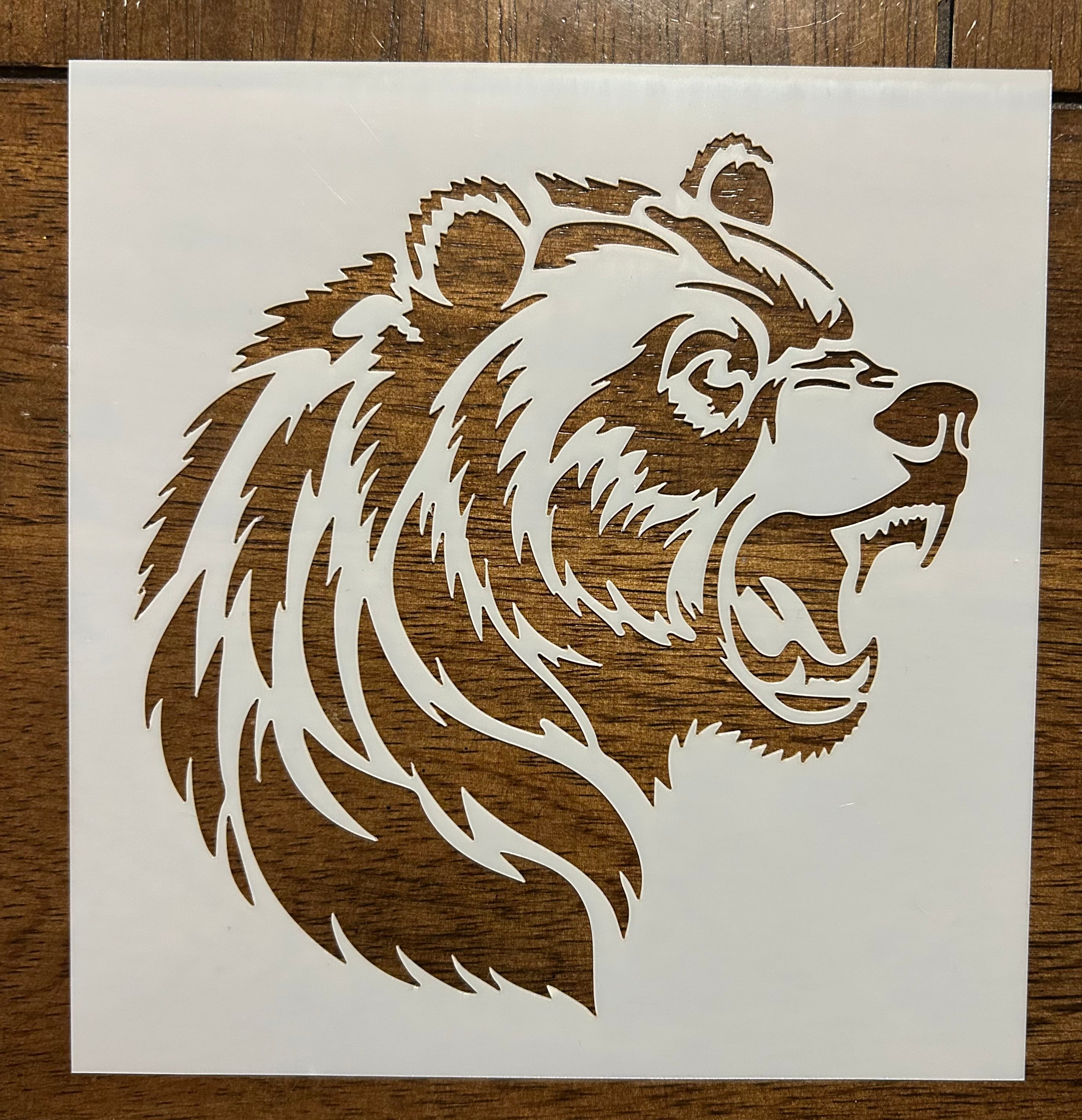 Bear reusable stencil 
