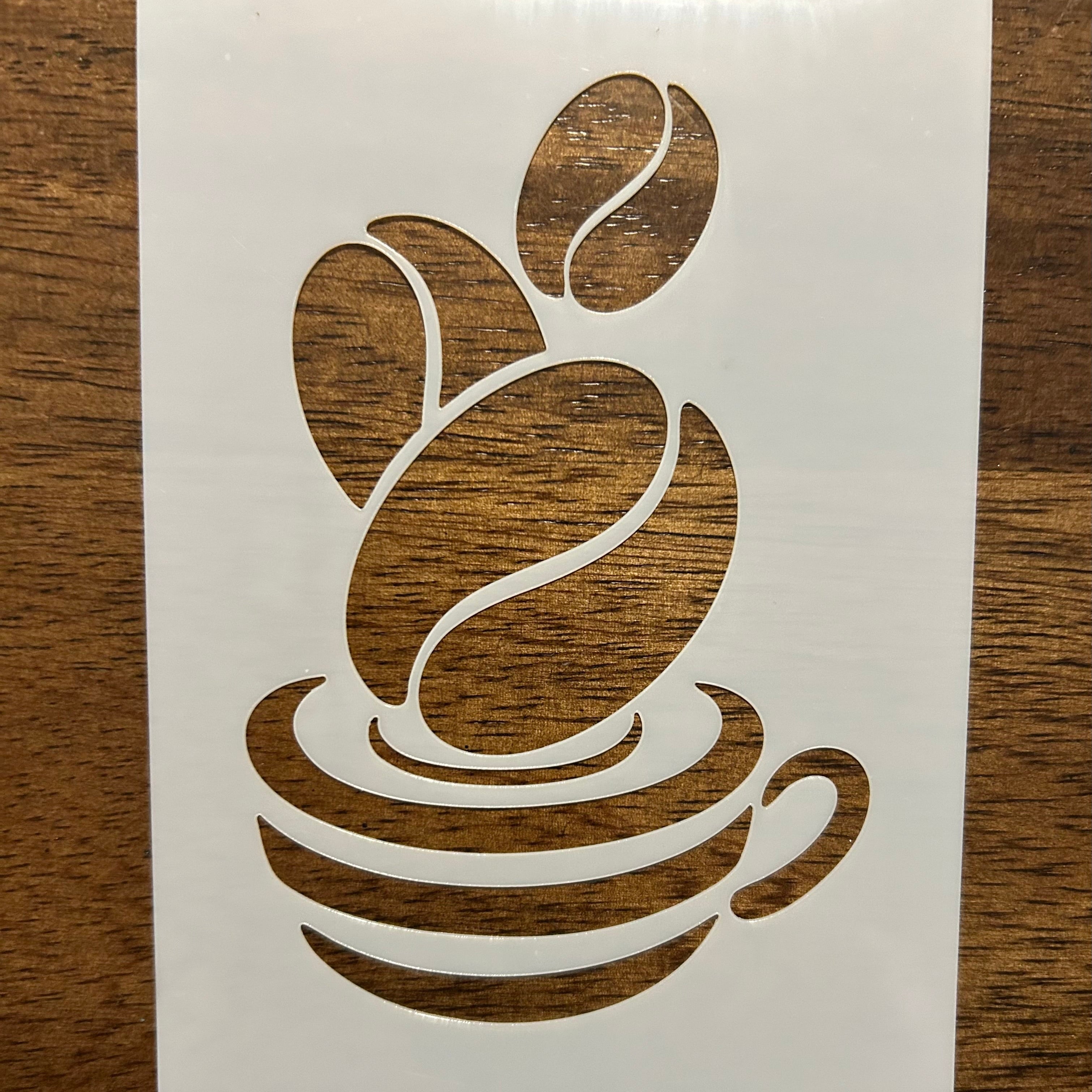Coffee beans and cup stencil
