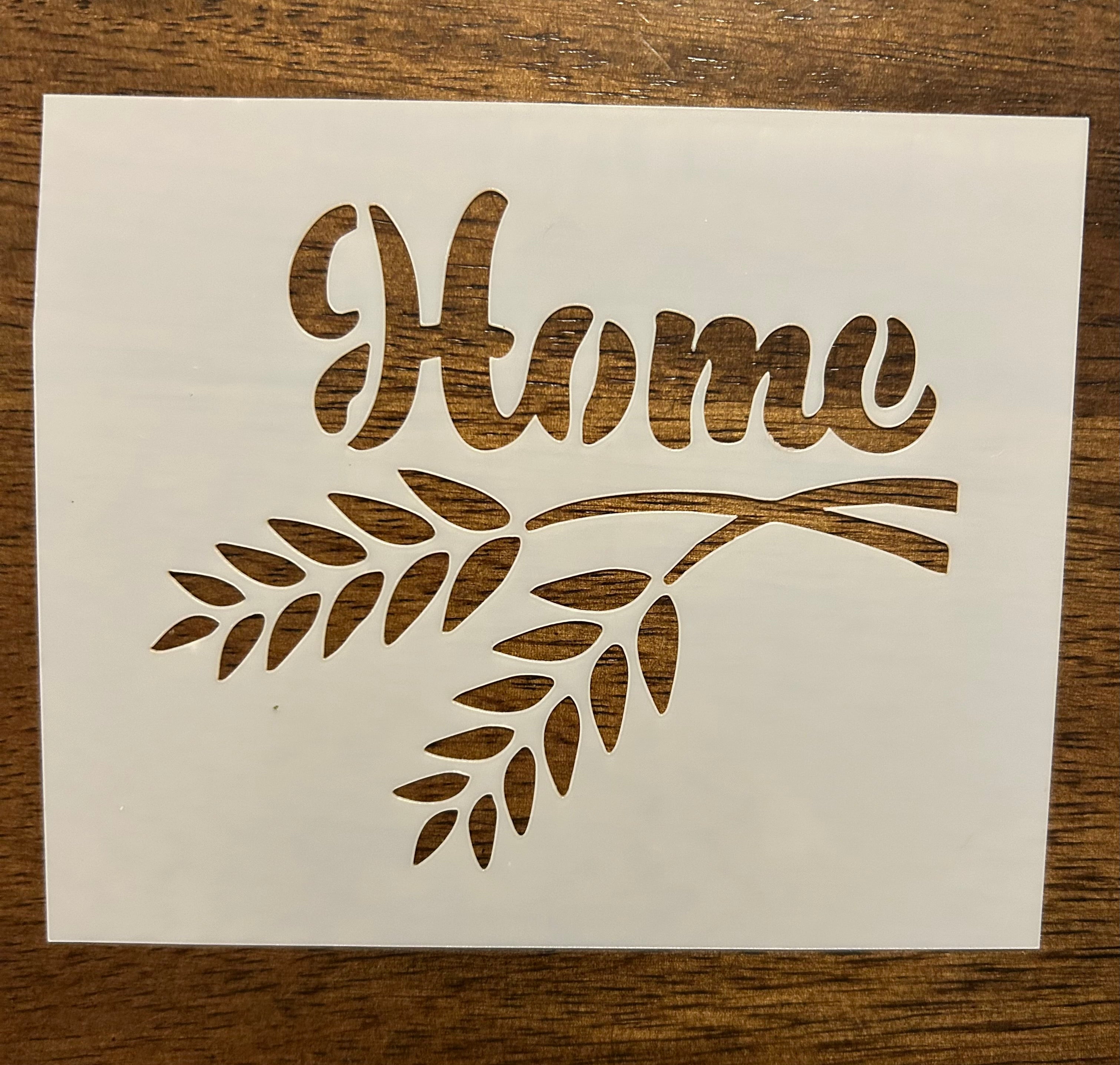 Home and wheat stencil