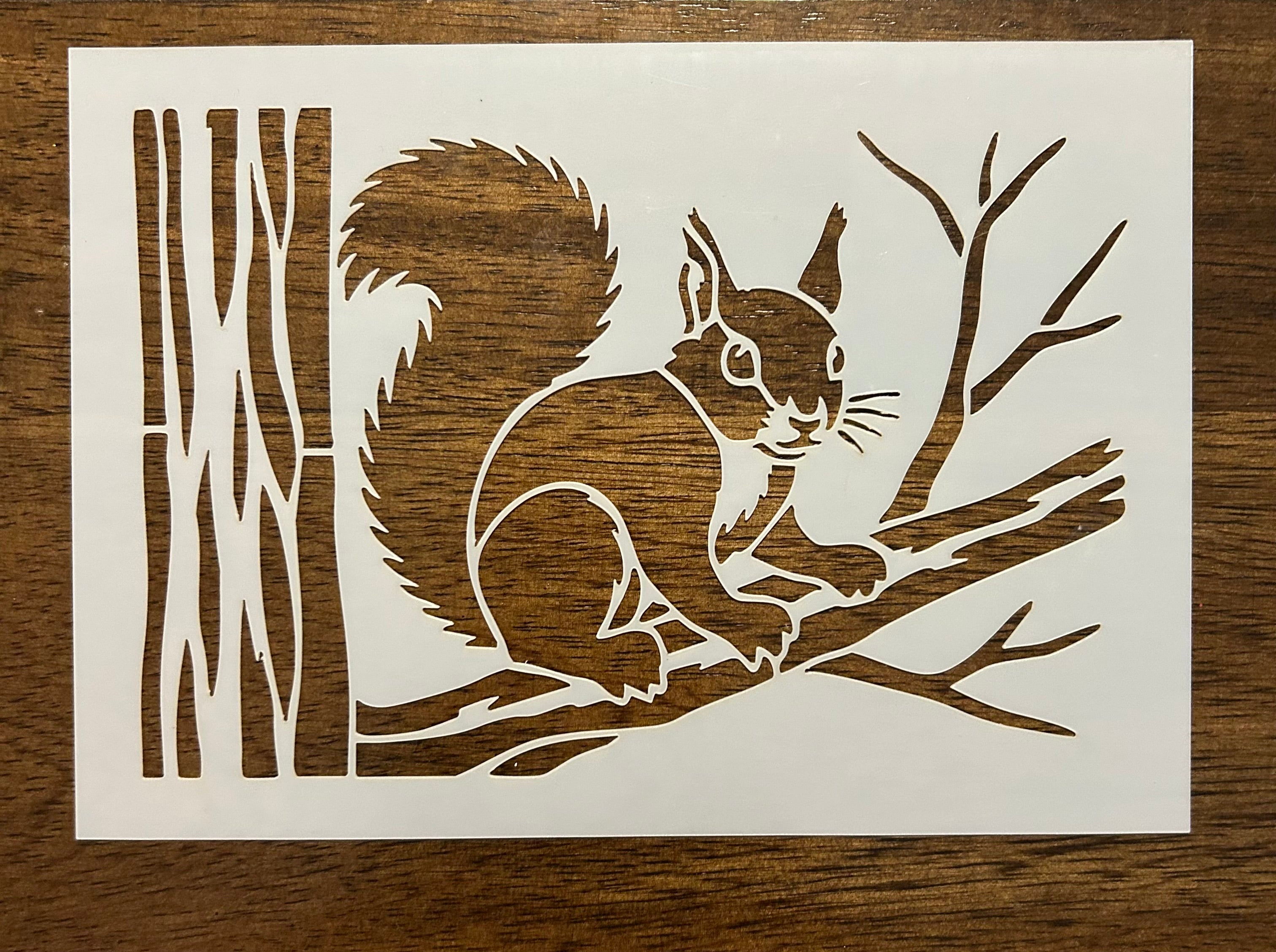 Squirrels On Tree Branch Mylar Stencil Painting Art Craft Supplies