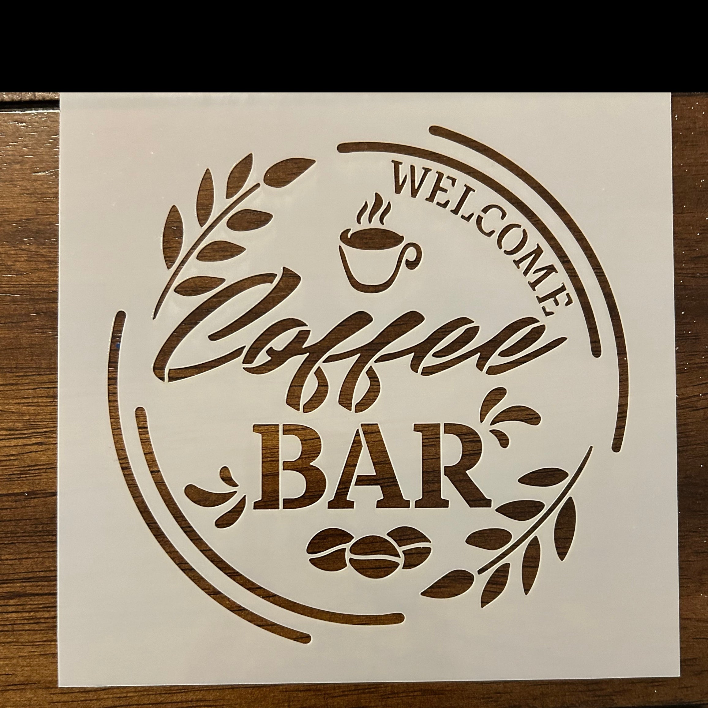 Welcome coffee bar stencil
