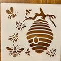 Bees and beehive reusable stencil
