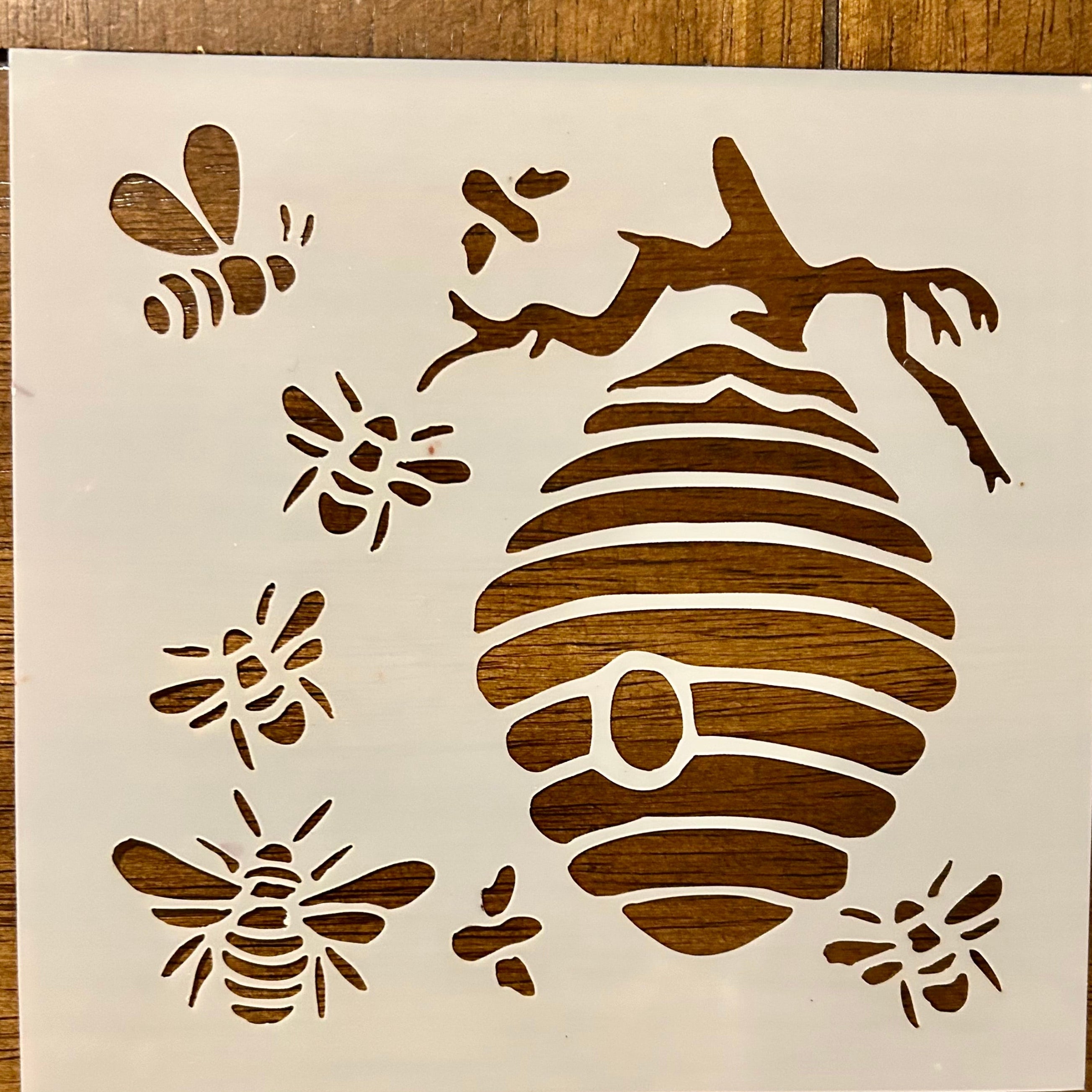 Bees and beehive reusable stencil