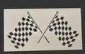 Racing checkered flags stencil