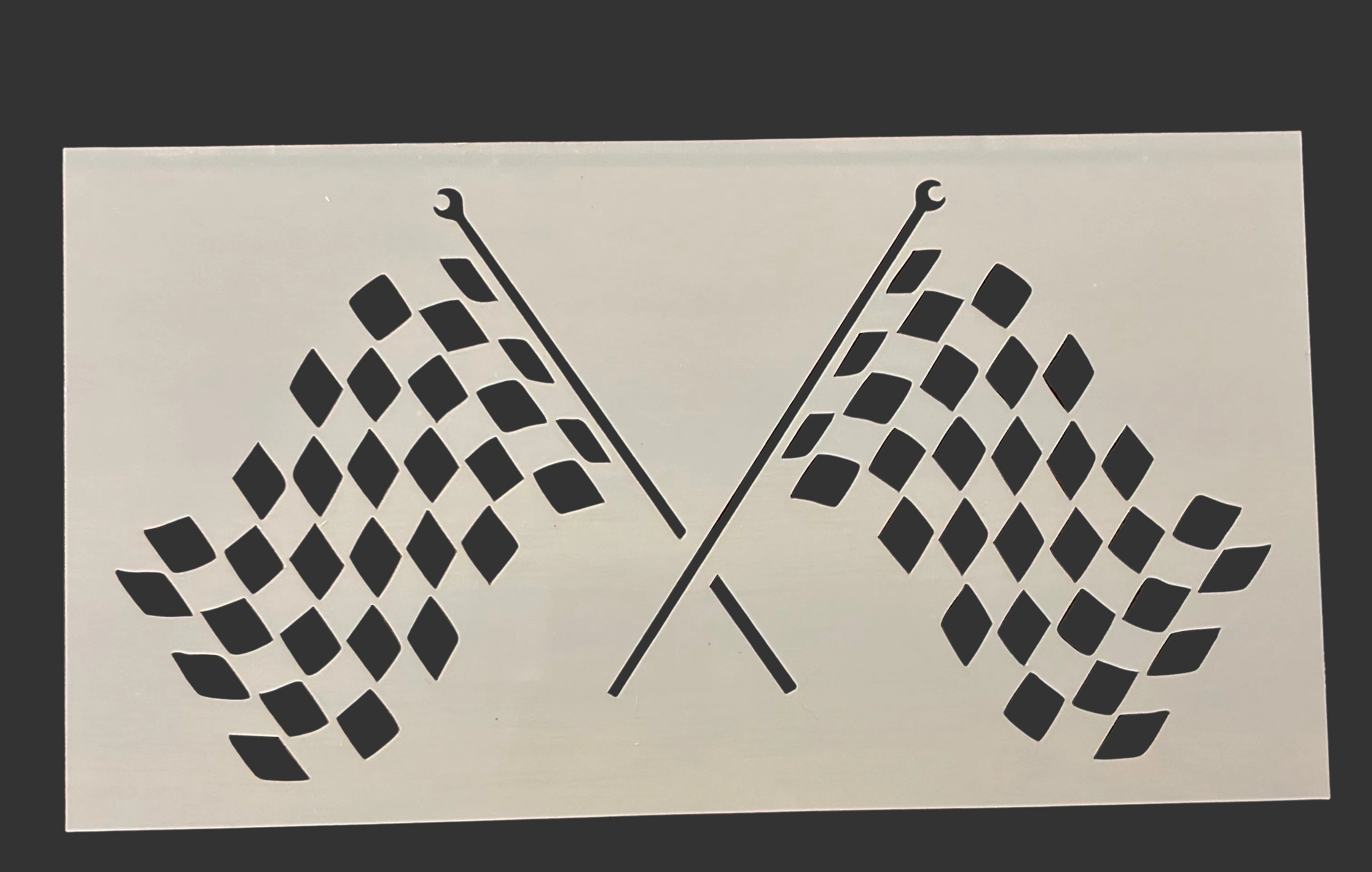 Racing checkered flags stencil