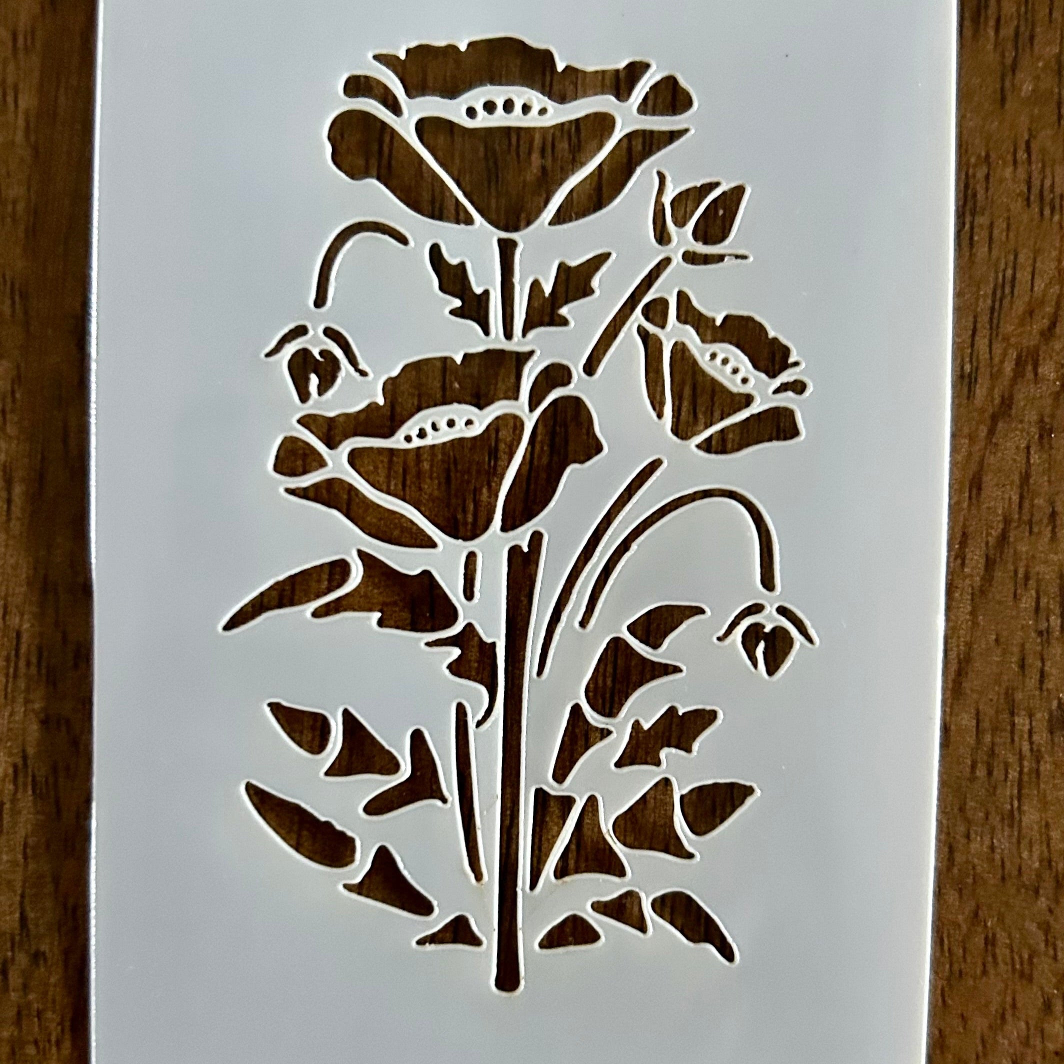 Poppies Floral Design Durable Reusable 10 MIL Mylar Painting Stencil Template