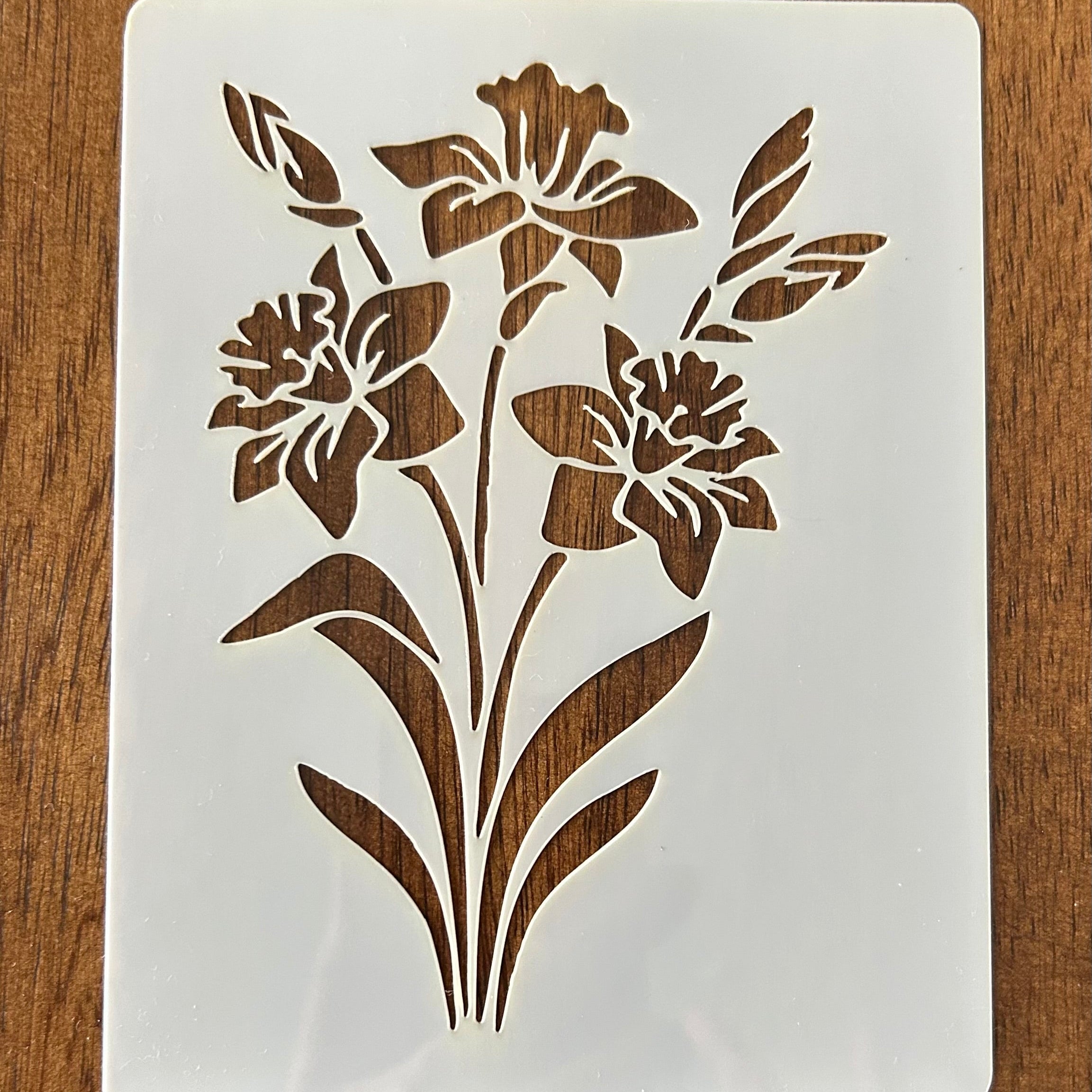 Daffodil Floral Design Reusable 10 MIL Laser Cut Mylar Stencil Painting Template