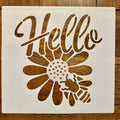 Sunflower Bee Hello Farmhouse Decor Reusable 10 MIL Laser Cut Mylar Stencil