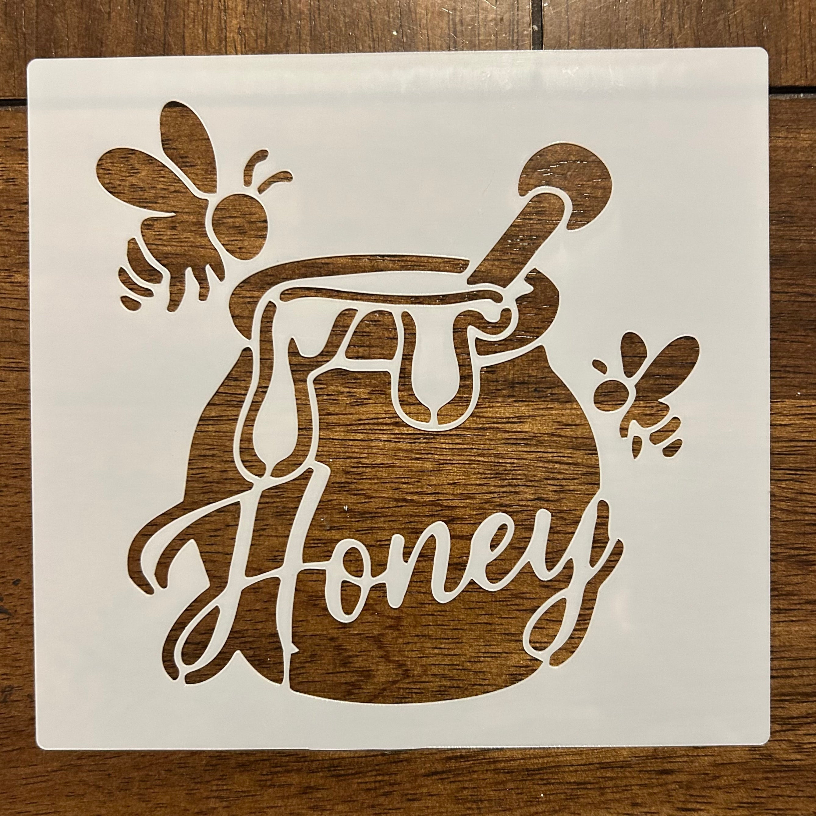 Honey Jar And Bees Farmhouse Decor Reusable 10 MIL Laser Cut Mylar Stencil