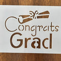 'Congrats Grad' text Stencil