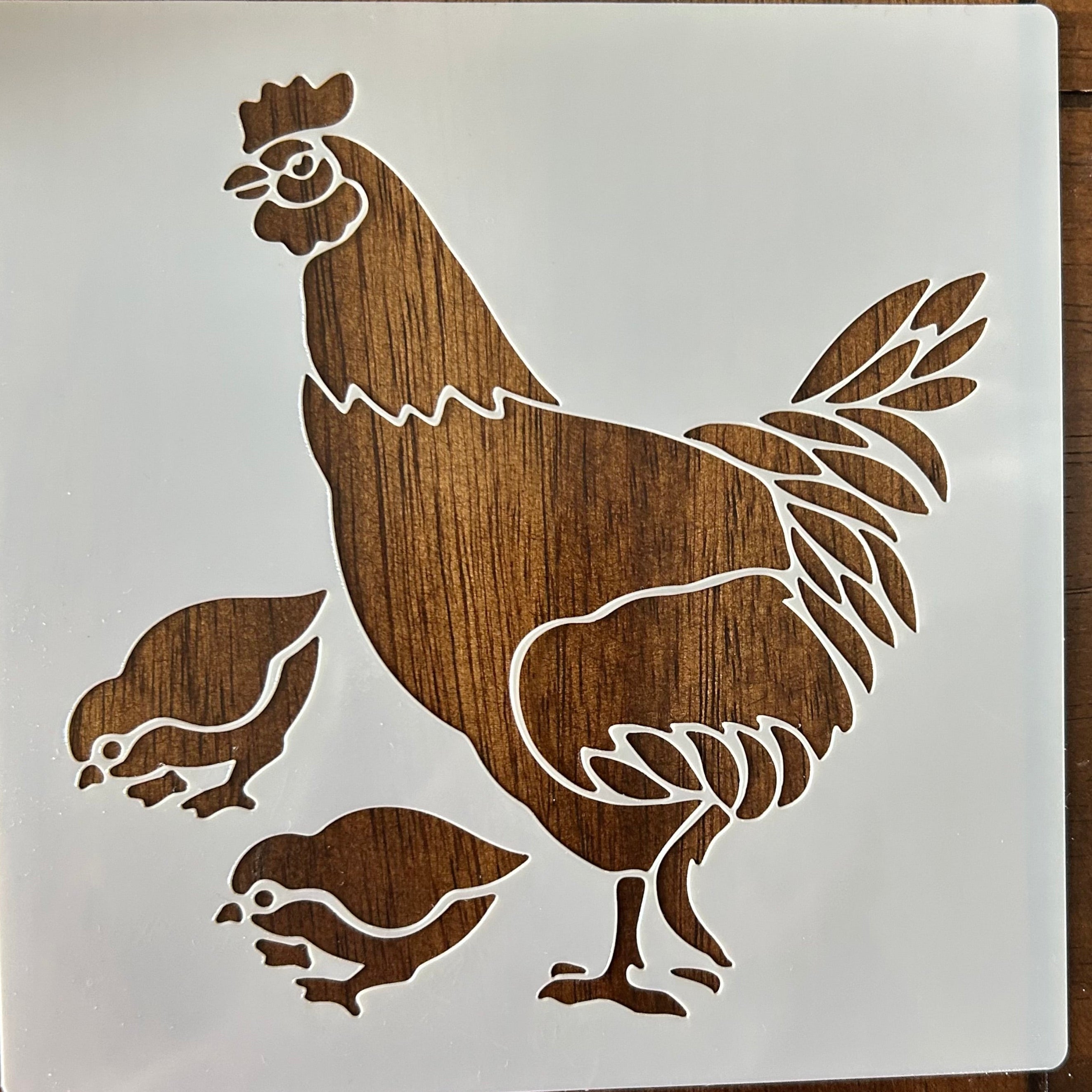 Hen and Baby Chicks Reusable 10 Mil Mylar Stencil | DIY Crafts