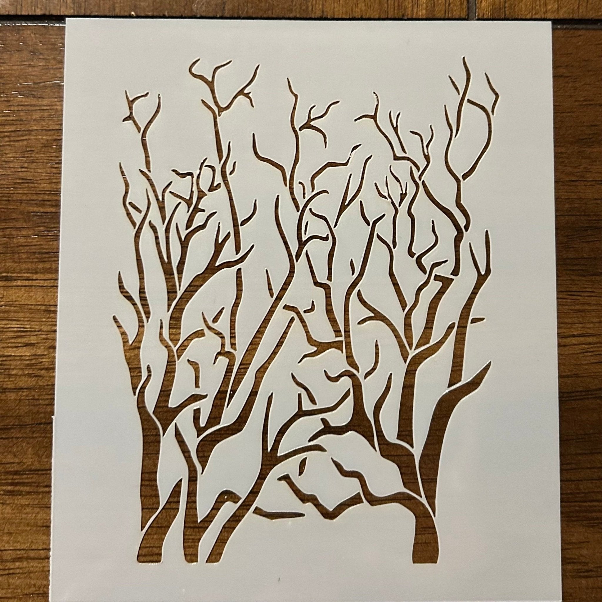 tree no leaves stencil