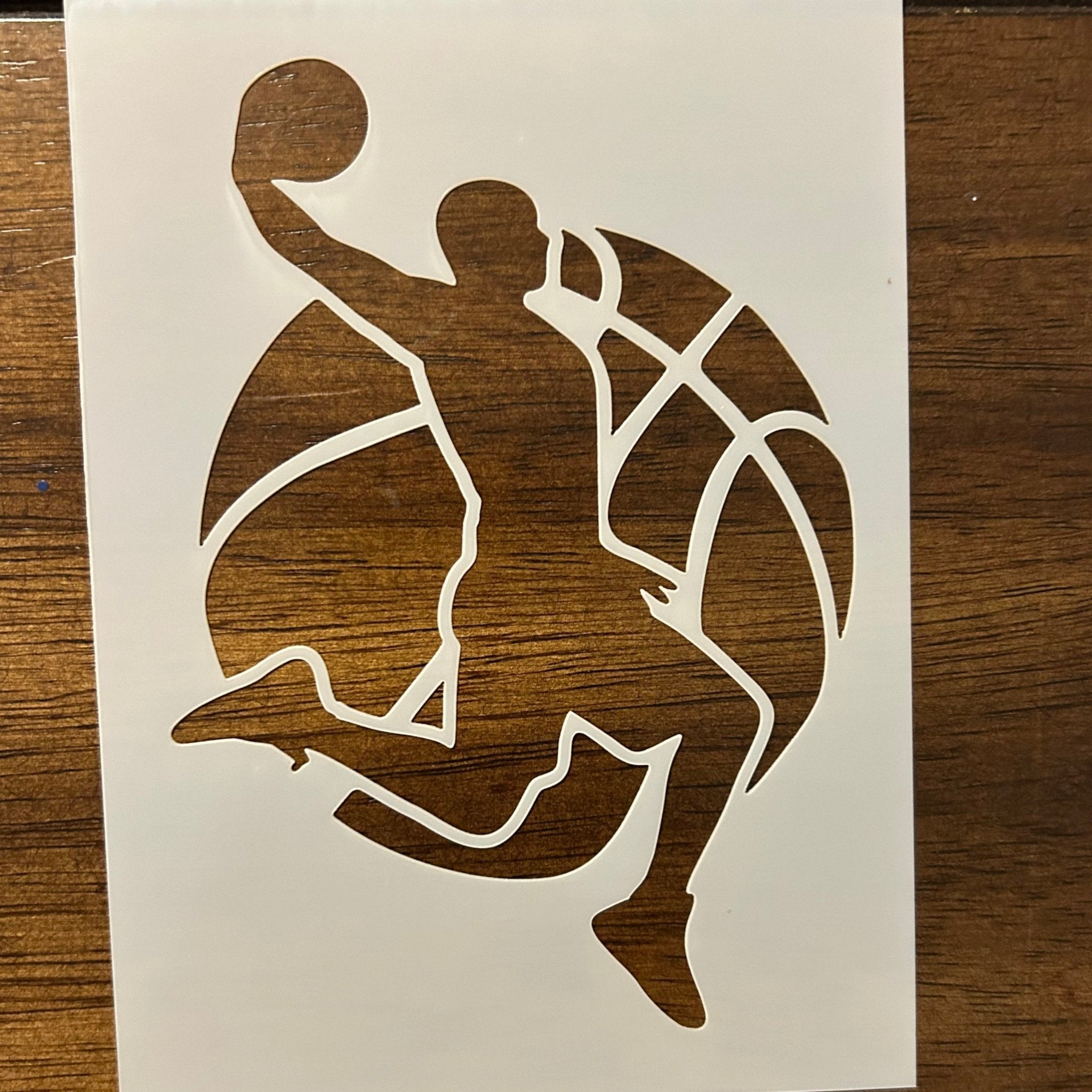 Basketball player stencil