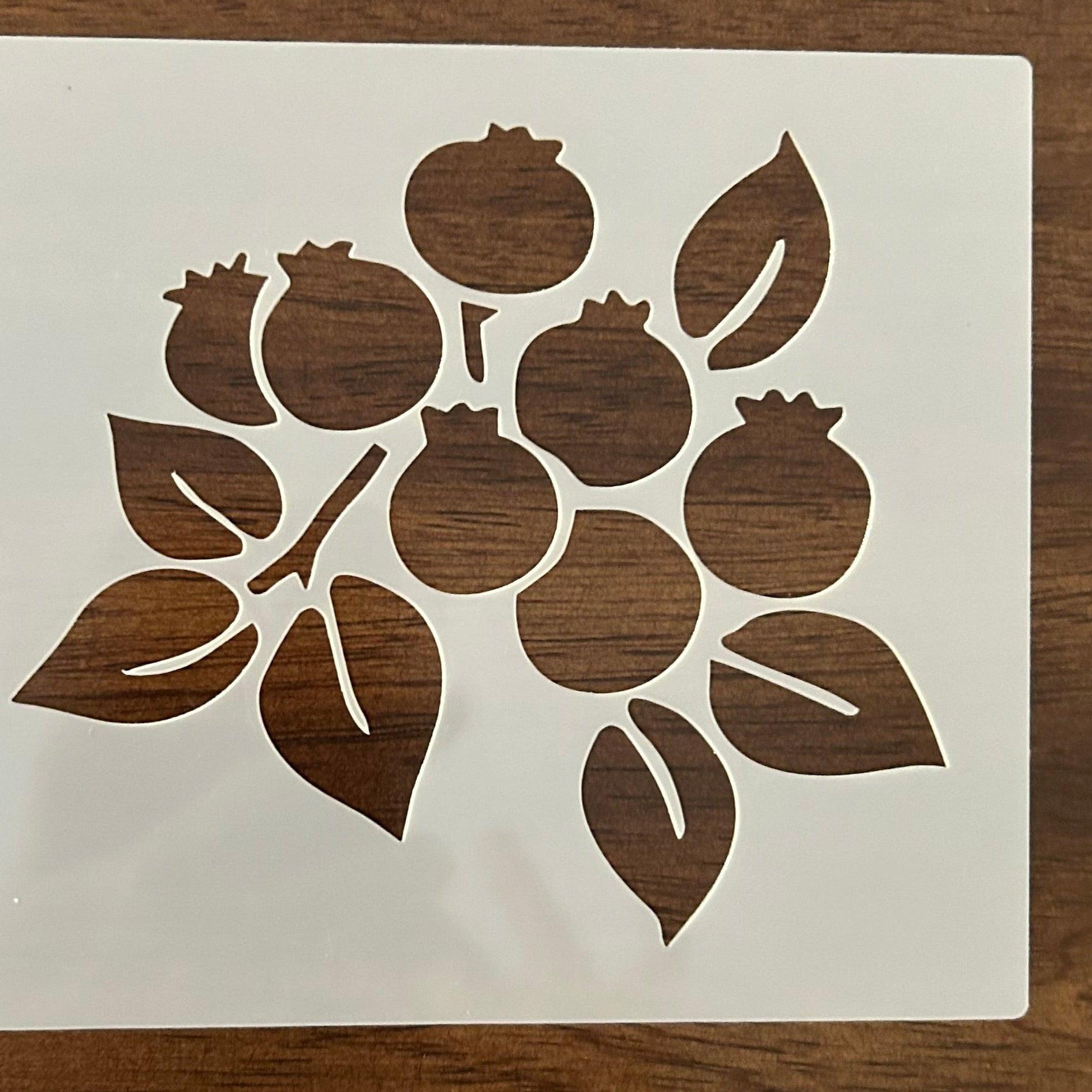 Blueberries Design Durable Reusable 10 MIL Mylar Painting Stencil Template