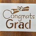 'Congrats Grad' text Stencil