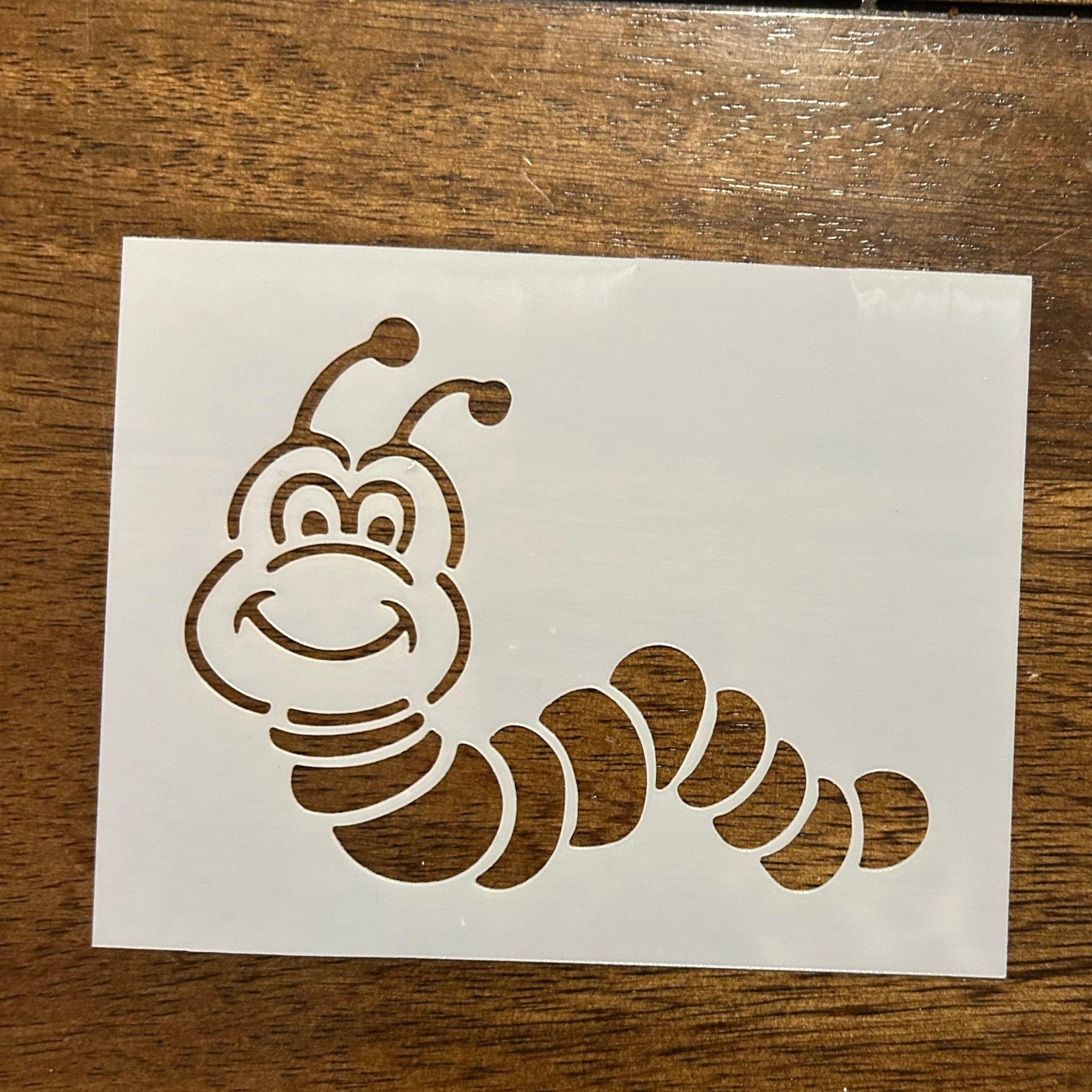 Cute Happy Worm  Reusable 10 MIL Laser Cut Mylar Stencil Painting Crafts