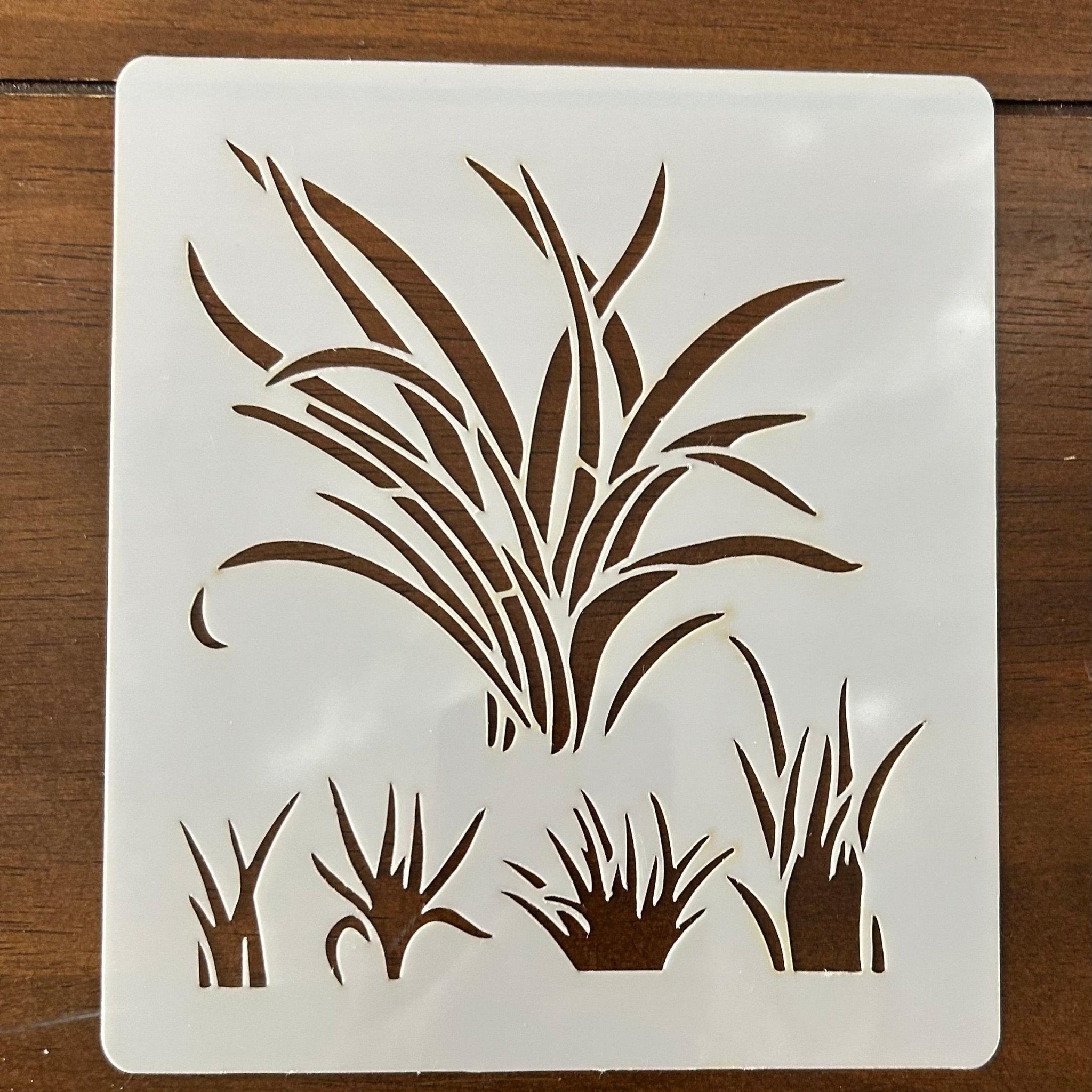 Grass Design Reusable 10 Mil Mylar Stencil | Laser Cut Template | DIY Crafts