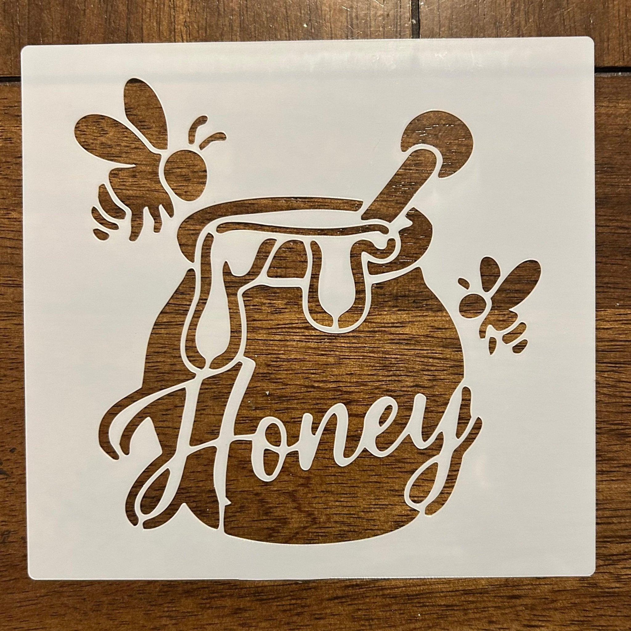 Honey Jar And Bees Farmhouse Decor Reusable 10 MIL Laser Cut Mylar Stencil