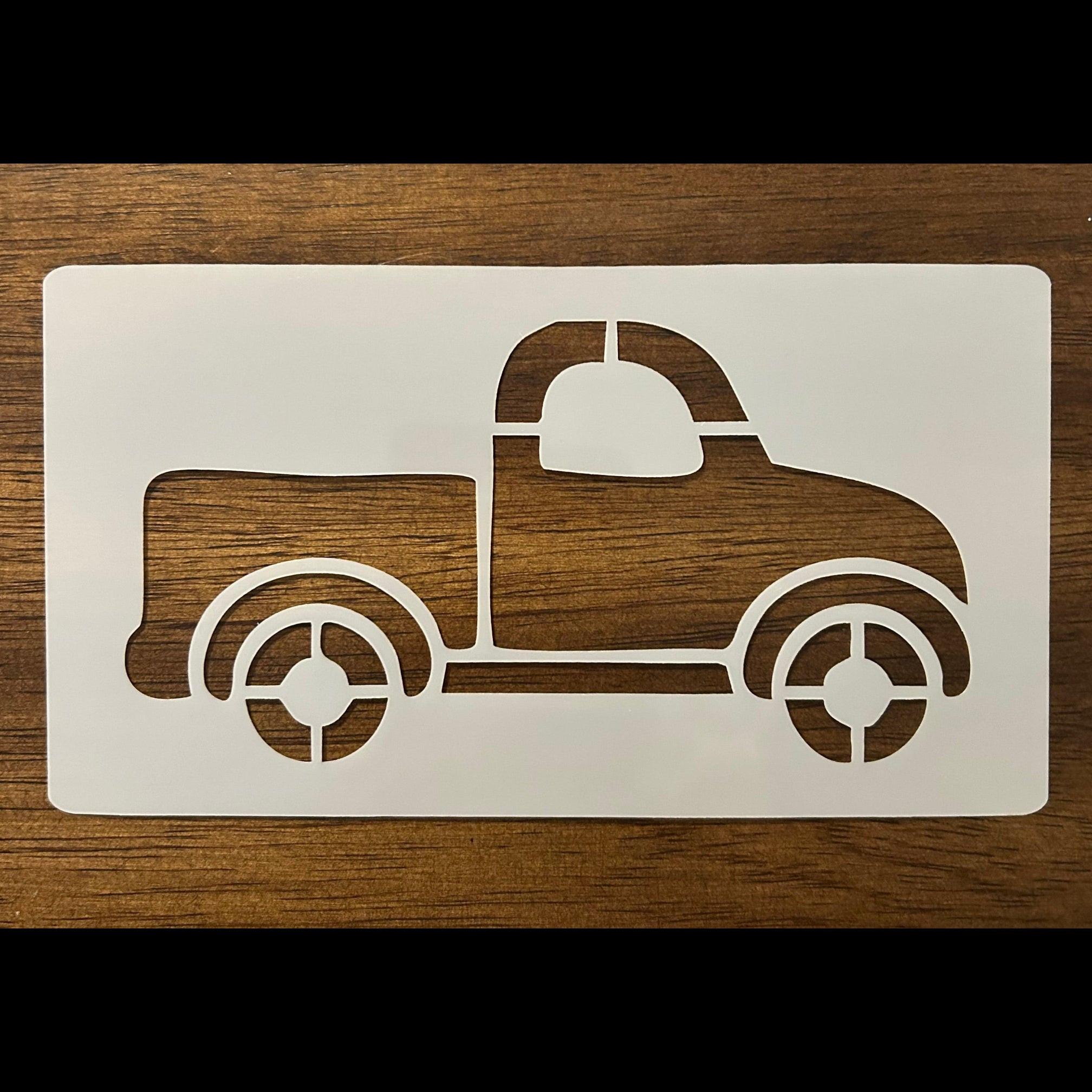 Old Vintage Pickup Truck Design Reusable 10 MIL Laser Cut Mylar Stencil Painting