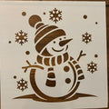 snowman and flakes stencil