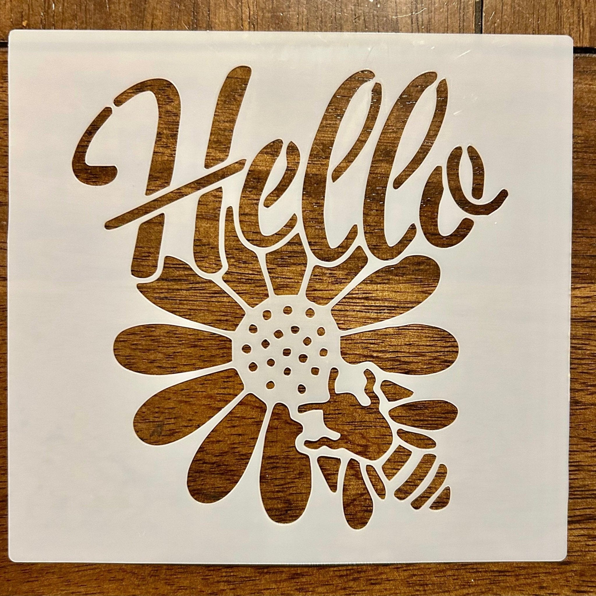 Sunflower Bee Hello Farmhouse Decor Reusable 10 MIL Laser Cut Mylar Stencil
